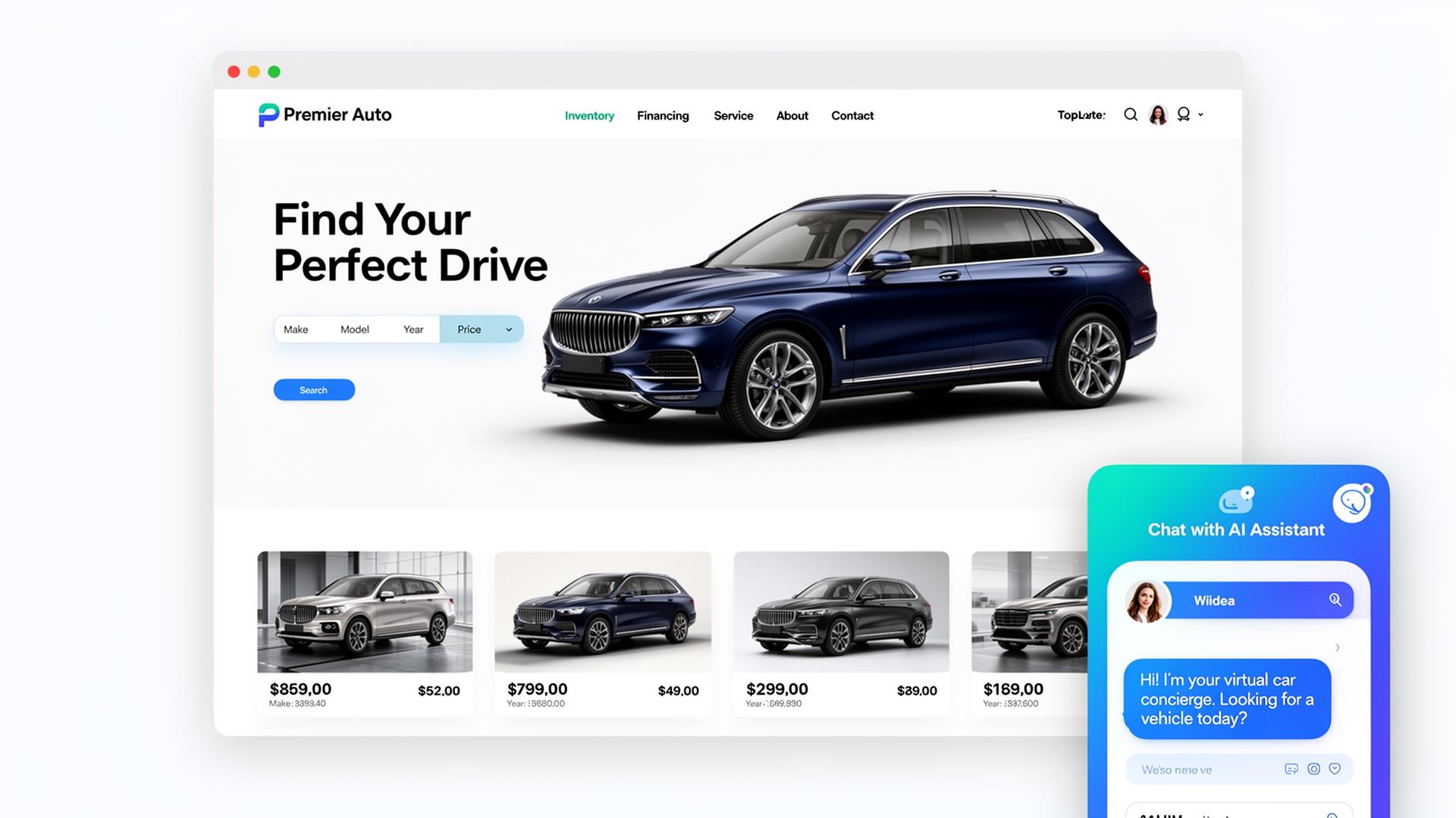 Alana Marketing — example dealership website with AI chatbot